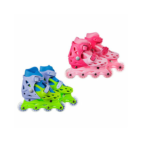 Silapro коньки роликовые раздвижные база пластик, колеса пвх m:35-38, 4 цвета