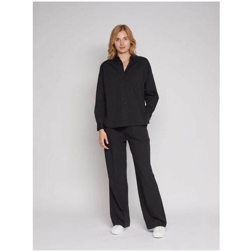 фото Рубашка с длинным рукавом, цвет черный, размер xs zolla