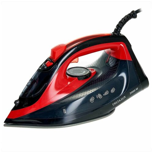 Утюг DELTA LUX DE-3000 черный с красным 2000Вт керамика самоочистка паровой удар 189000₽