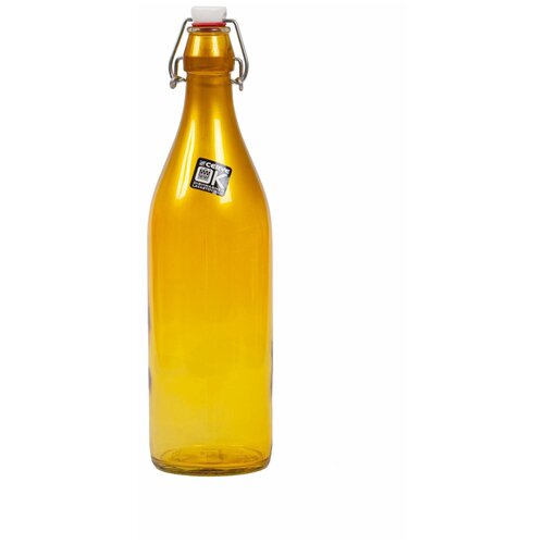 фото Бутылка с бугельной крышкой cerve "голливуд" перламутровый желтый 1000 мл