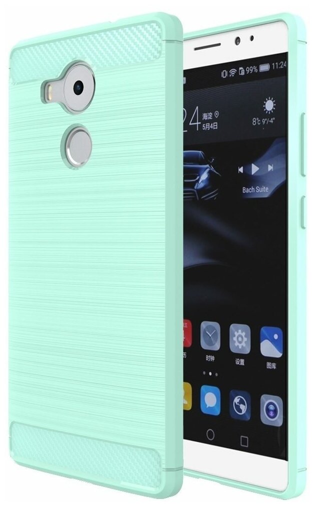Чехол-накладка Carbon Fibre для Huawei Mate 8 (сине-зеленый)