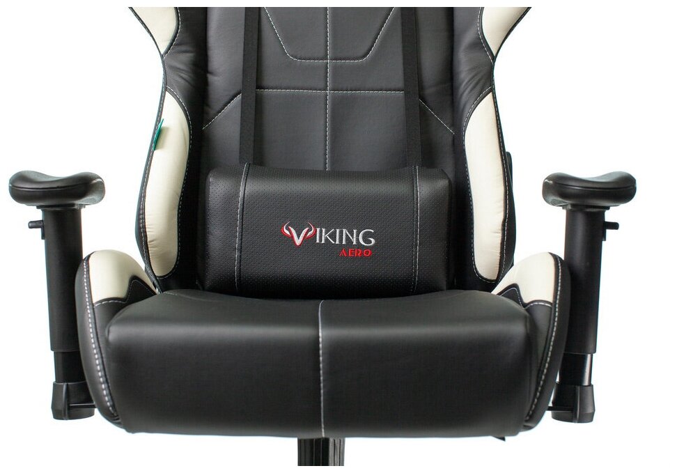 Кресло игровое БЮРОКРАТ VIKING 5, на колесиках, искусственная кожа, черный [viking 5 aero black] - фото №2