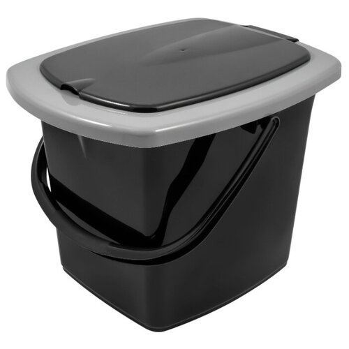 Ведро-туалет Plast Team PT9079, 16 л, черный ведро stars plast с крышкой 15 л в ассортименте