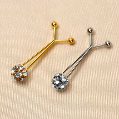 фото Зажим для платка, стразы, белый китай