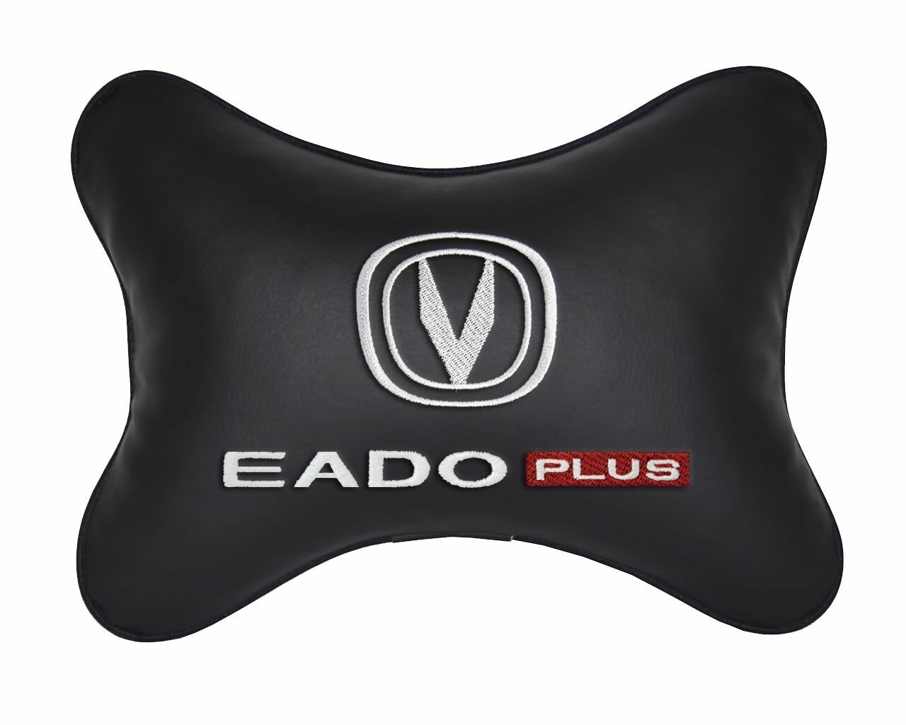 Автомобильная подушка на подголовник экокожа Black с логотипом автомобиля CHANGAN Eado Plus