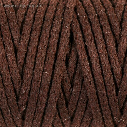 Шнур для вязания Пухлый 100% хлопок ширина 5мм 100м (коричневый)