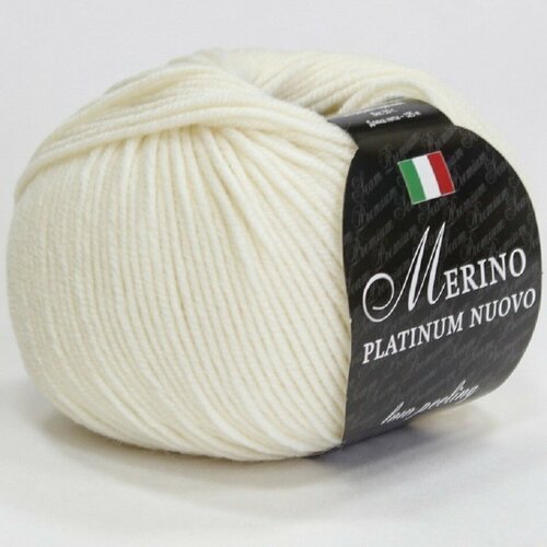 Пряжа Seam Merino platinum nuovo 02 Сеам Мерино платинум ново, 100% мериносовая шерсть экстрафайн супервош, 50 г, 125 м, 1 моток.