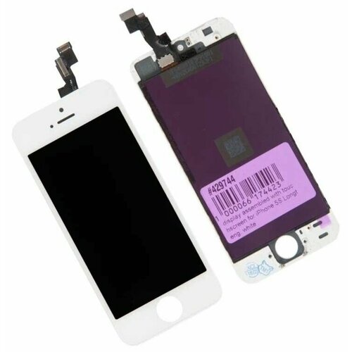 Дисплей в сборе с тачскрином для Apple iPhone 5S, белый рамка дисплея для apple iphone 5s iphone se черный