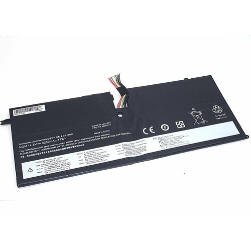 Аккумуляторная батарея для ноутбука Lenovo ThinkPad X1 (45N1070-4S1P) 14.8V 3200mAh OEM черная аккумулятор для ноутбука lenovo 300 14 4s1p 80qh00bcus 14 4v 2200mah oem черная