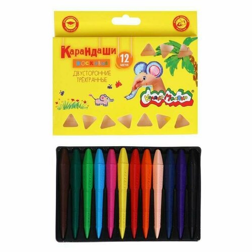 Карандаши 12 цветов Каляка-Маляка пластиковые трёхгранные 715₽