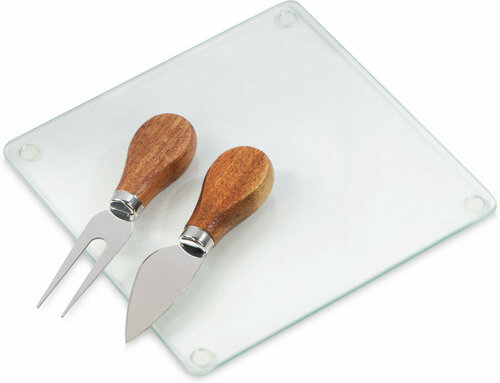 Набор для сыра Eat & Bite Dorblue из стеклянной доски и вилки с ножом