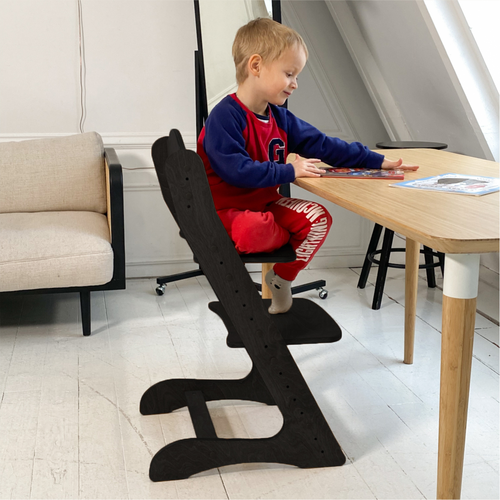фото Растущий стул для детей. черный венге. движение - жизнь
