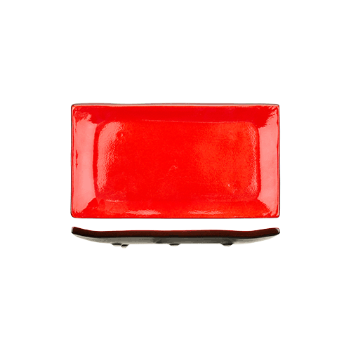 Блюдо для подачи «Кармин»; керамика, L=24, B=15,4см; красный, черный, Dymov, QGY - 62408