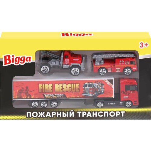 Набор игровой BIGGA Пожарный транспорт, 3 предмета