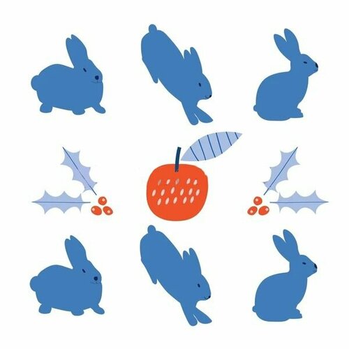Наклейки стикеры Кролик - символ Нового 2023 года детская футболка водный кролик астро символ 2023 года 152 красный