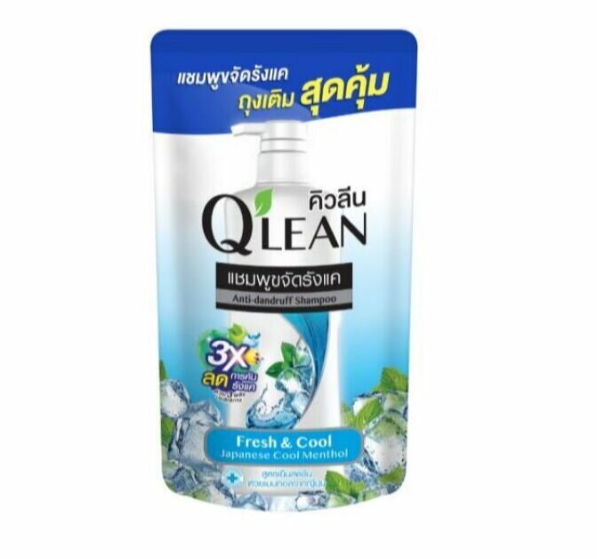 фото LION Q Lean Шампунь против перхоти 300мл Fresh and Cool свежесть и прохлада (мягк. упак.)