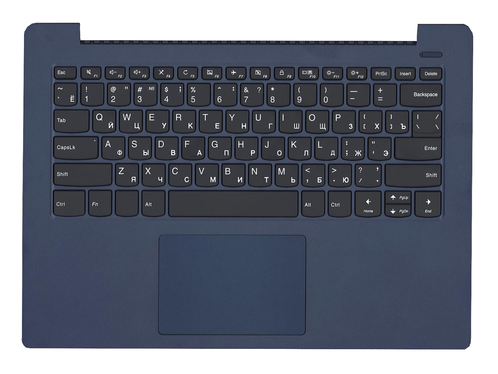 Клавиатура (топ-панель) для ноутбука Lenovo IdeaPad 330S-14 черная с синим топкейсом