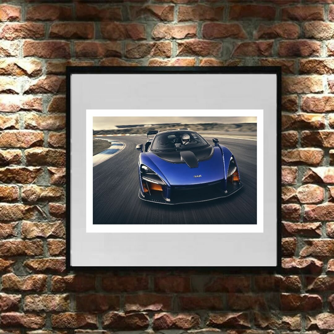 Плакат "синий mclaren senna" от Cool Eshe из коллекции "Автомобили", плакат А4