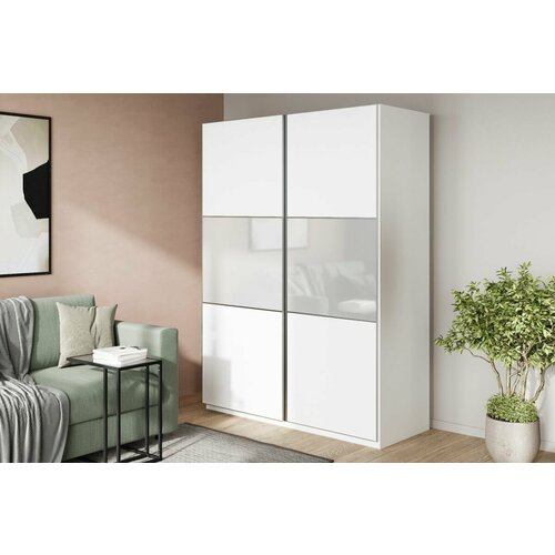 Шкаф-купе Реал-4 Белый для одежды двухдверный 100*200*45 Мегамебель