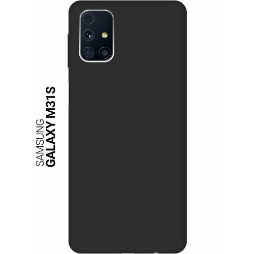 Чехол - накладка Soft Touch для Samsung Galaxy M31S черный жидкий чехол с блестками девушка с бокалом на samsung galaxy m31s самсунг галакси m31s