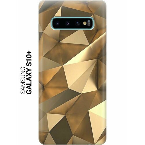ультратонкий силиконовый чехол накладка для samsung galaxy a8 2018 с принтом бронзовые грани Ультратонкий силиконовый чехол-накладка для Samsung Galaxy S10+ с принтом Бронзовые грани