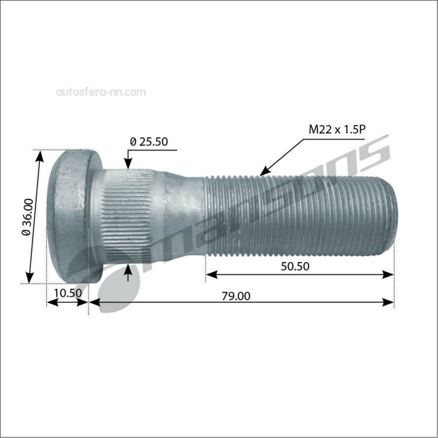 MANSONS 800106 Болт колесный