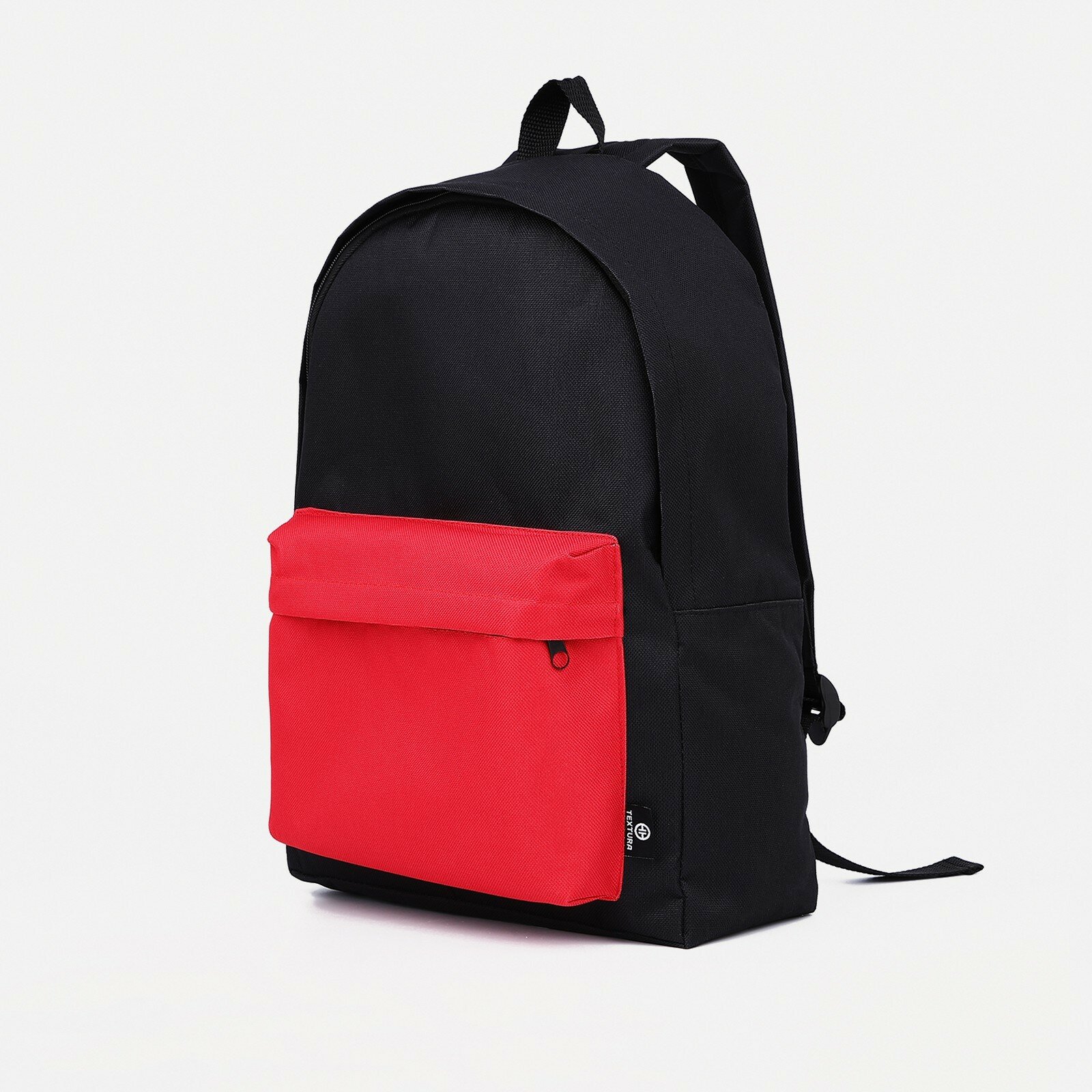 Рюкзак TEXTURA на молнии, цвет чёрный/красный