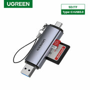 Кардридер UGREEN CM185 (50706) USB-C/USB-A Card Reader. Цвет: серый