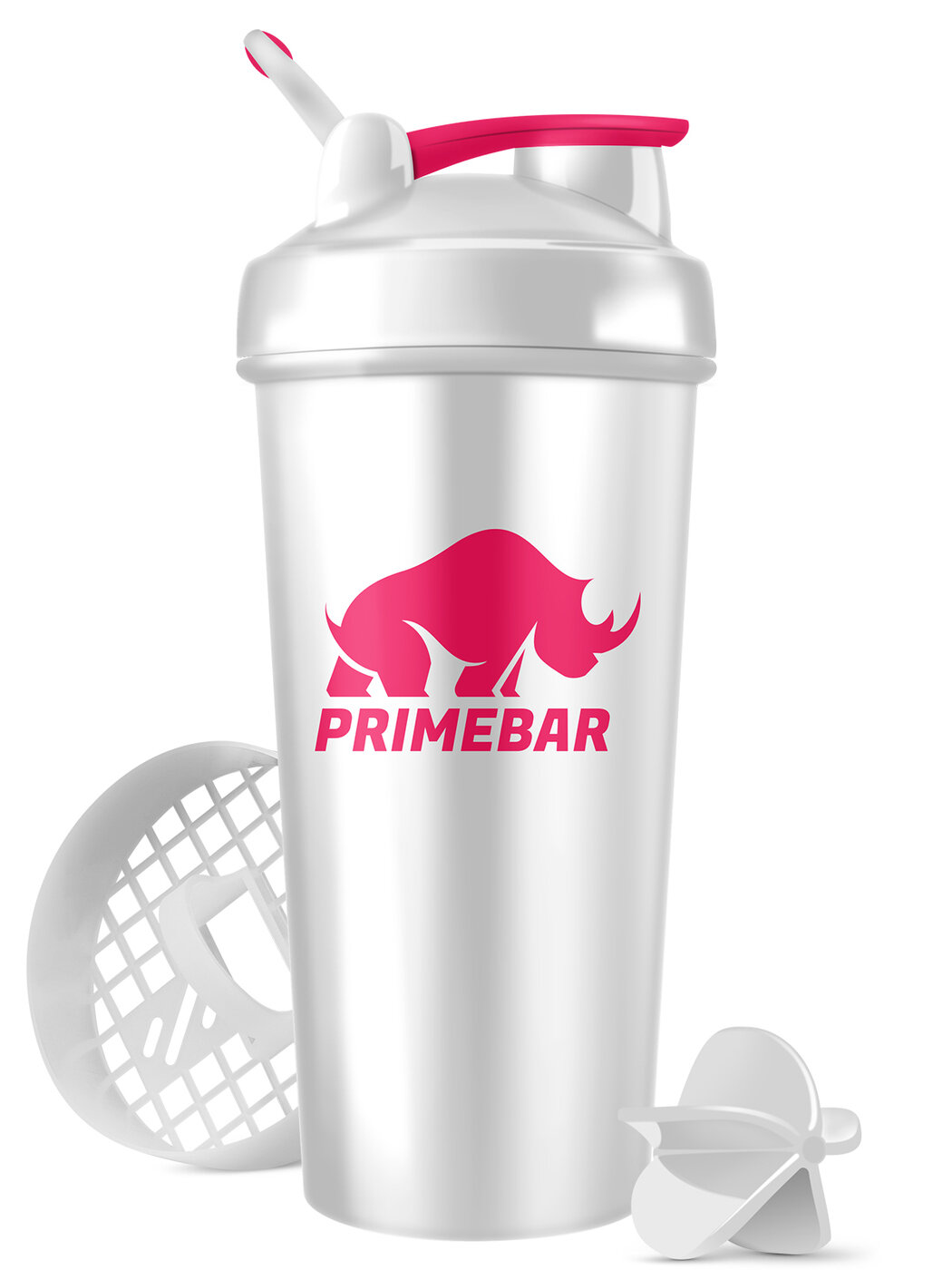 Шейкер Primebar С03 (ЯБ035325) 600л белый/розовый пластик - фото №2