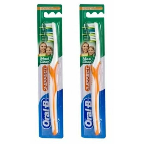 Oral-B Зубная щетка 3-effect Maxi Clean, Средняя жесткость, 2 шт./