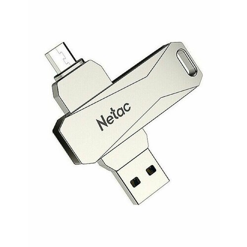 Флеш Диск Netac U381 16Gb , USB3.0+microUSB, металлическая