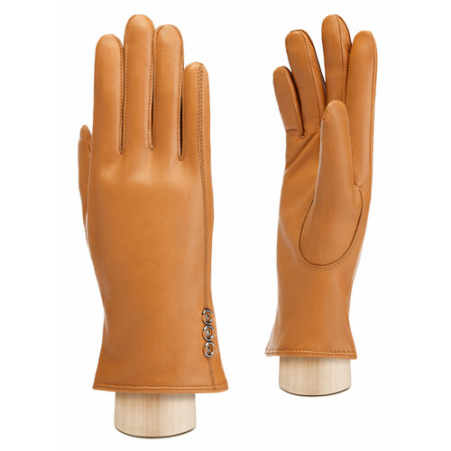 фото Перчатки eleganzza зимние, натуральная кожа, подкладка, размер 7, оранжевый