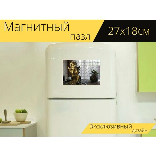 Магнитный пазл Рисунок, декор, ангел на холодильник 27 x 18 см.