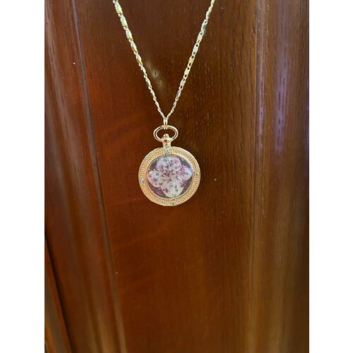 Колье, белый, розовый