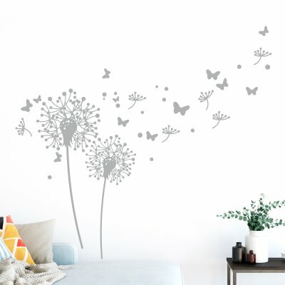 Наклейки на стену «Одуванчик и бабочки»