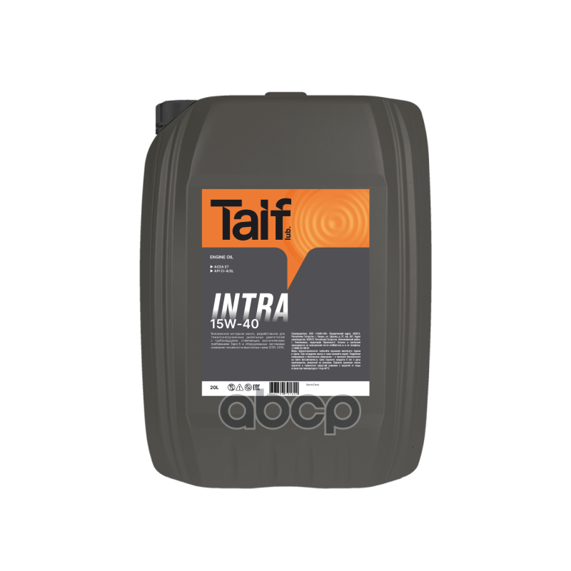 фото TAIF Lubricants Масло Дизельное Intra 15W40 E7/Ci-4/Sl П/Синт.20л Taif