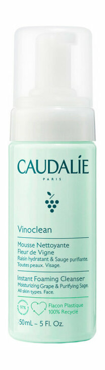 Очищающий мусс для лица с шалфеем и зеленым виноградом | 50 мл Caudalie Vinoclean Instant Foaming Cleanser