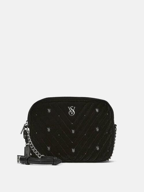 Сумка планшет Victorias Secret Crossbody Camera Bag, фактура рельефная, черный