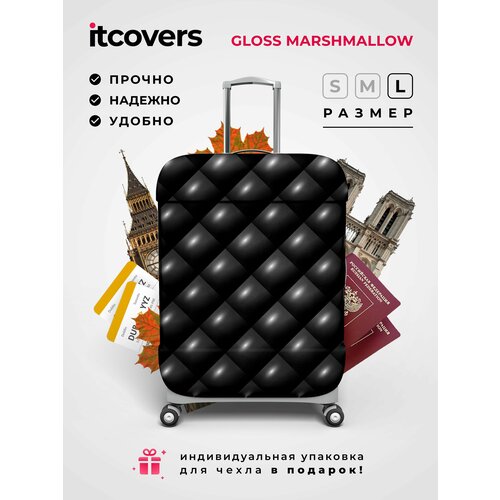 Чехол для чемодана itcovers Gloss-marshmellow-l, 150 л, размер L, серый, черный чехол для чемодана itcovers 40 л размер s черный белый