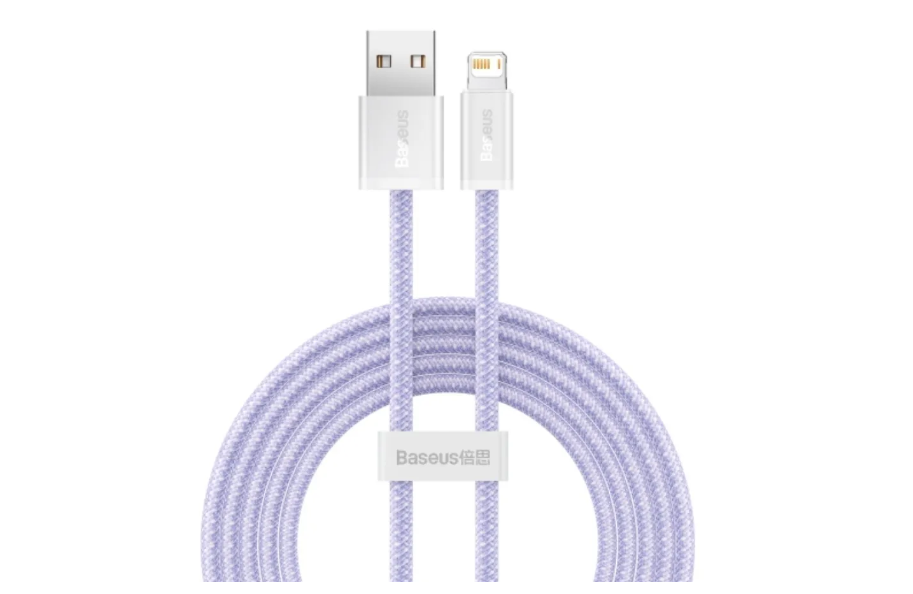 Data кабель USB Baseus 1м Iphone 2.4A, Fast charging data cable CALD040005, сиреневый