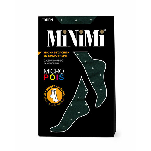 Носки MiNiMi, 70 den, размер 0 (UNI), черный, зеленый носки minimi 50 den размер 0 uni зеленый черный