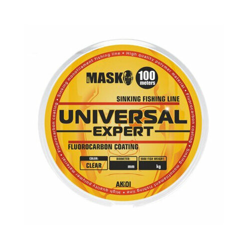 Леска Akkoi Mask Universal Expert 100m clear (прозрачная) 0.18mm (3.6kg)