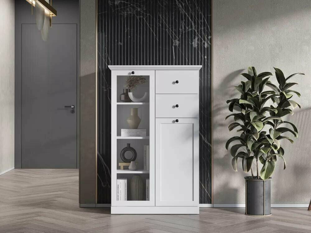 фото Комод/ тумба / витрина BRANDON KOM1W1D2S/81 (Белый) Black Red White