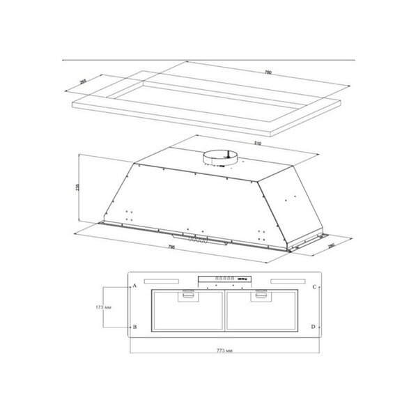 Встраиваемая вытяжка KORTING KHI 9931 RN — фото 1