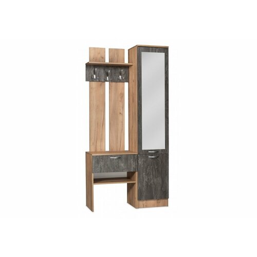 Готовая прихожая Woodville Иннэс-3 дуб крафт золотойкамень темный 9790₽