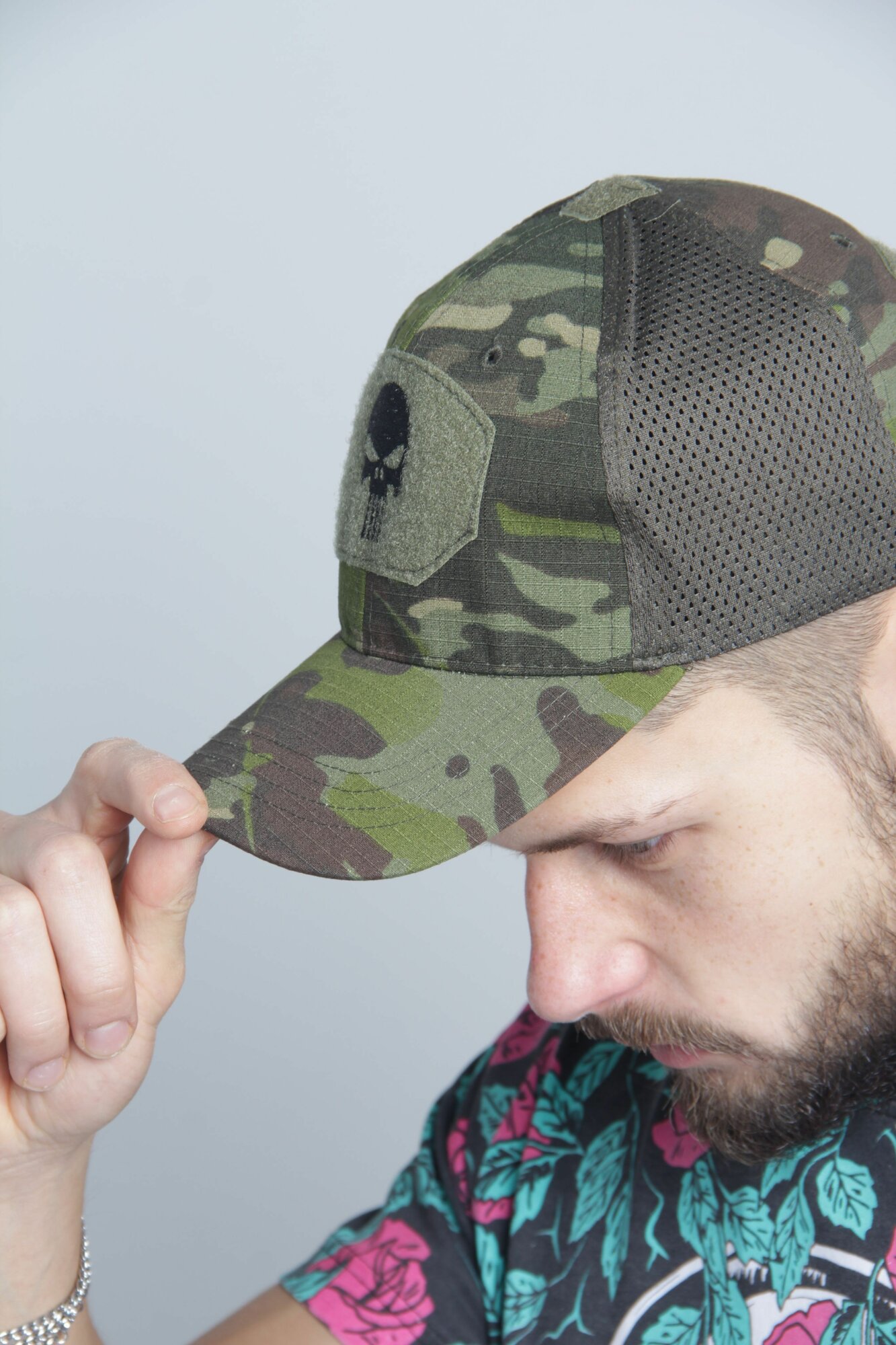 фото Бейсболка тактическая для рыбалки и охоты Череп