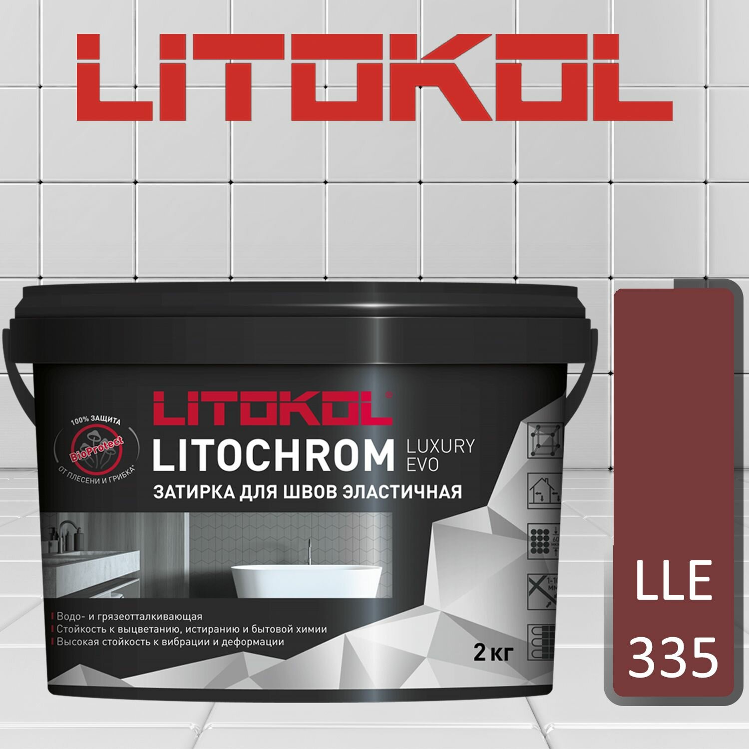 фото Затирка полимерно-цементная Litokol Litochrom Luxary Evo LLE.385 нефрит 2 кг