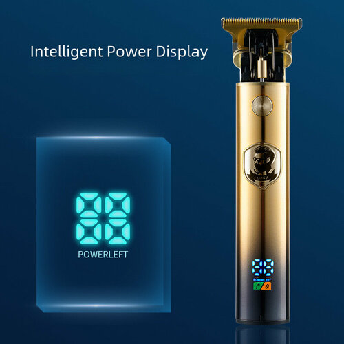 Электрическая машинка для стрижки с градиентом и T-образным триммером золотая режущая головка 50200₽