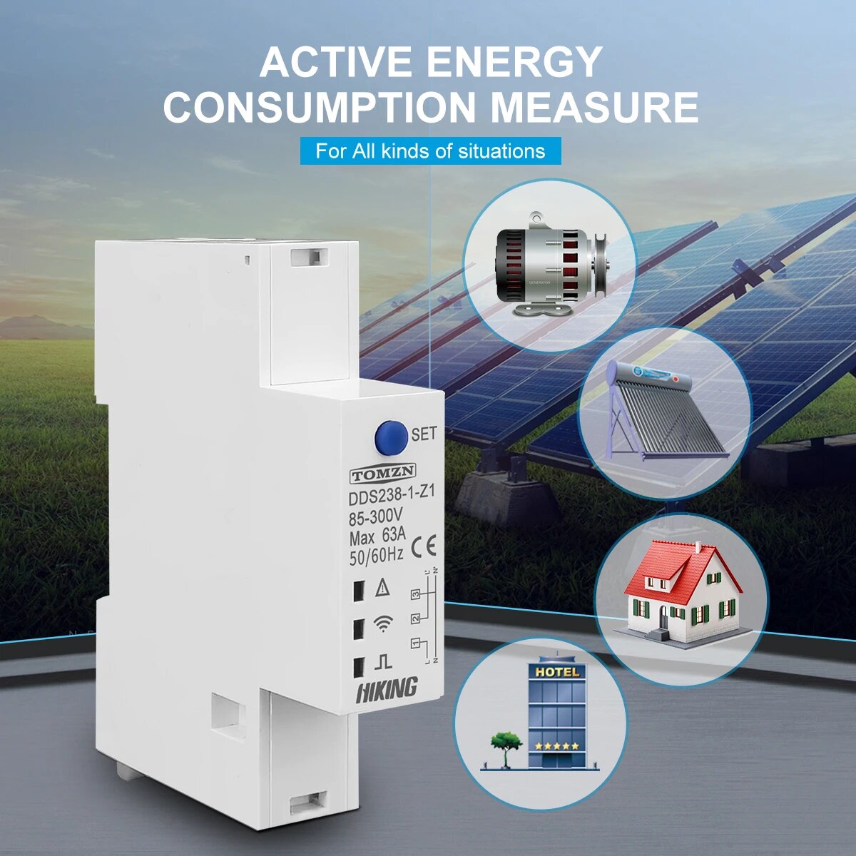 Ваттметры TOMZN Умный счетчик энергии Zigbee TUYA, Zigbee type, 1-63A adjustable