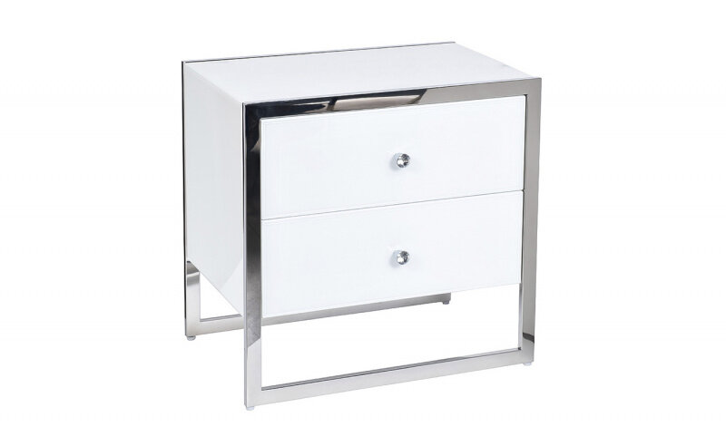 фото KFG104 Тумба с 2-мя ящиками белая/хром 60*40*58см